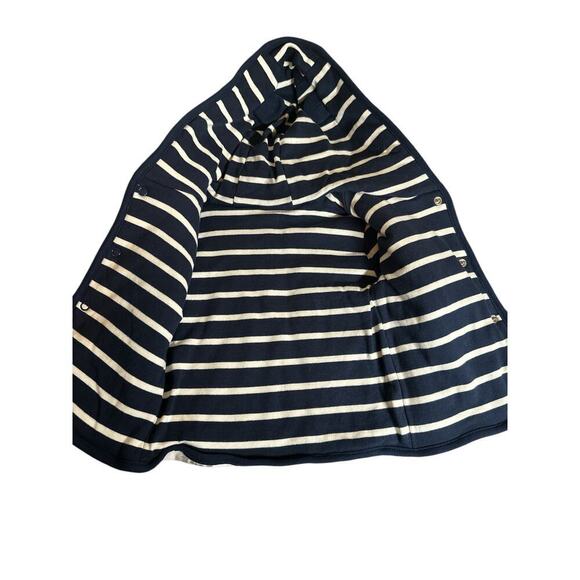 Quince Baby 100% Organic Cotton Reversible Jacket Size 3-6 Months White Blue NWT - Picture 4 of 8